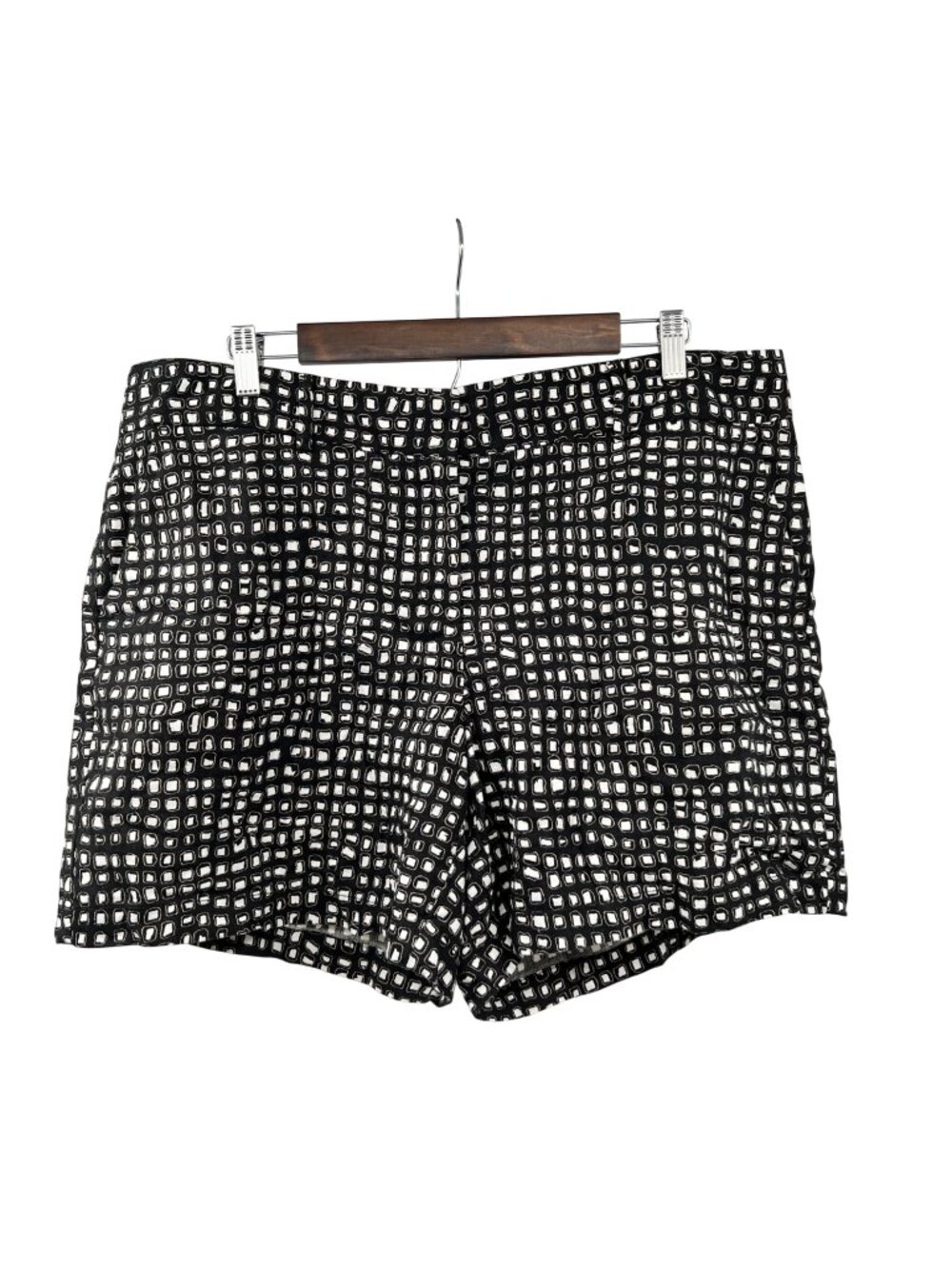 Ann Taylor Loft Womens Chino Short Black/Multi Print Size 14 Pockets